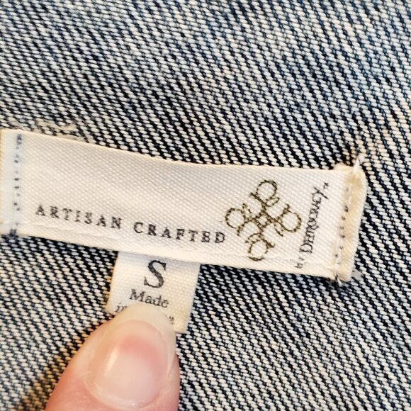 Democracy "Artisan Crafted" Blue Denim Jean Jacket - Size Small - Picture 9 of 10